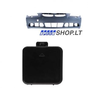 BMW 5 E60 E61 priekinio bamperio tempimo kilpos dangtelis 